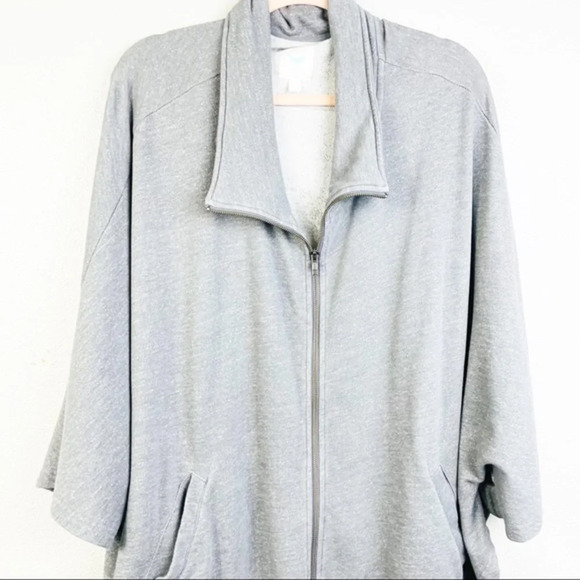 STEM‎ Gray Full Zip Cardigan/Cape Sweater Size M/L - Picture 3 of 6